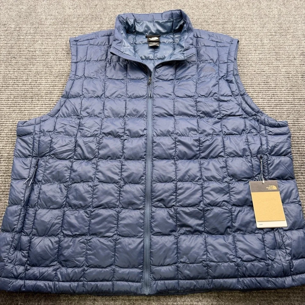 The North Face Vest Mens 3XL Blue ThermoBall Eco Puffer Insulated Zip Shady Blue